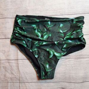 Womens green leaf bikini bottoms size medium